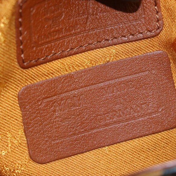 MCM Drawstring Visetos Canvas Leather Shoulder Bag - - Picture 3 of 15